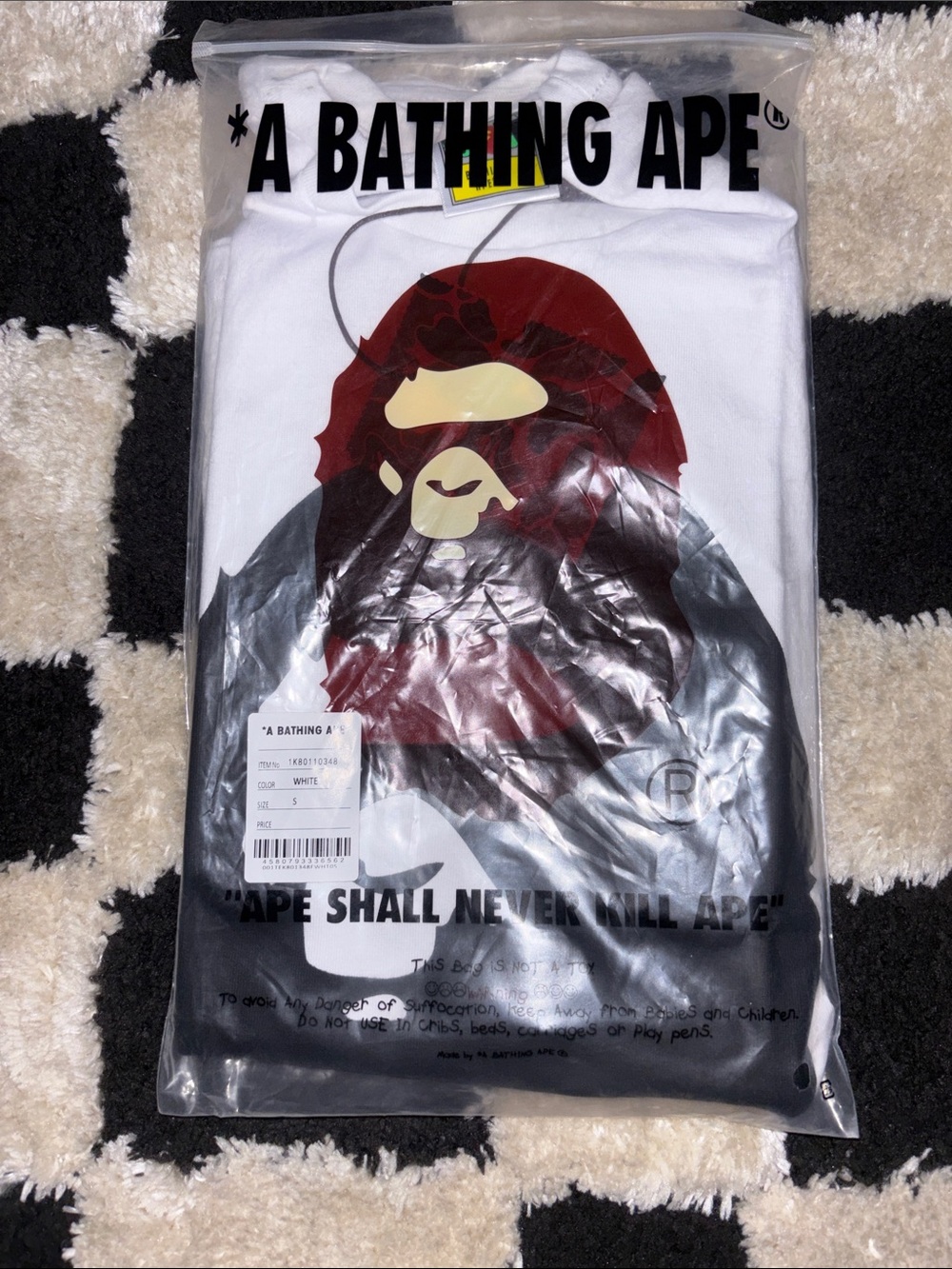 A Bathing Ape White Short-Sleeve Graphic Tee
